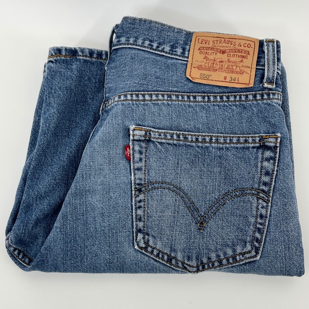 Levi's 550 Relaxed Fit‎ Denim Shorts Mens 34 Blue Jorts Cotton Jean Shorts